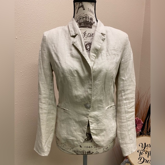 Adrienne Vittadini Women’s Beige Linen Blazer Size Small - Picture 1 of 5